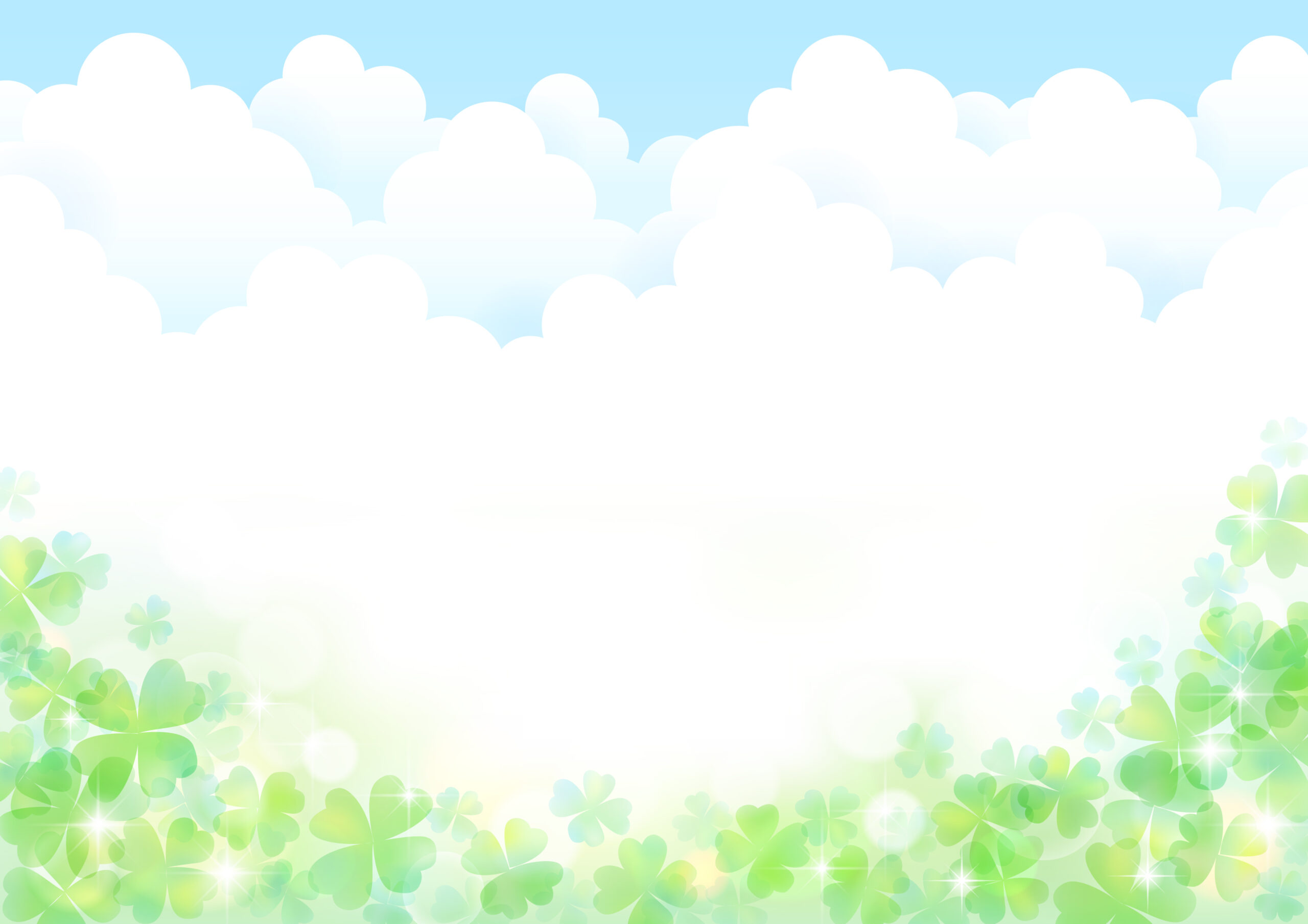 青空と生い茂るクローバー